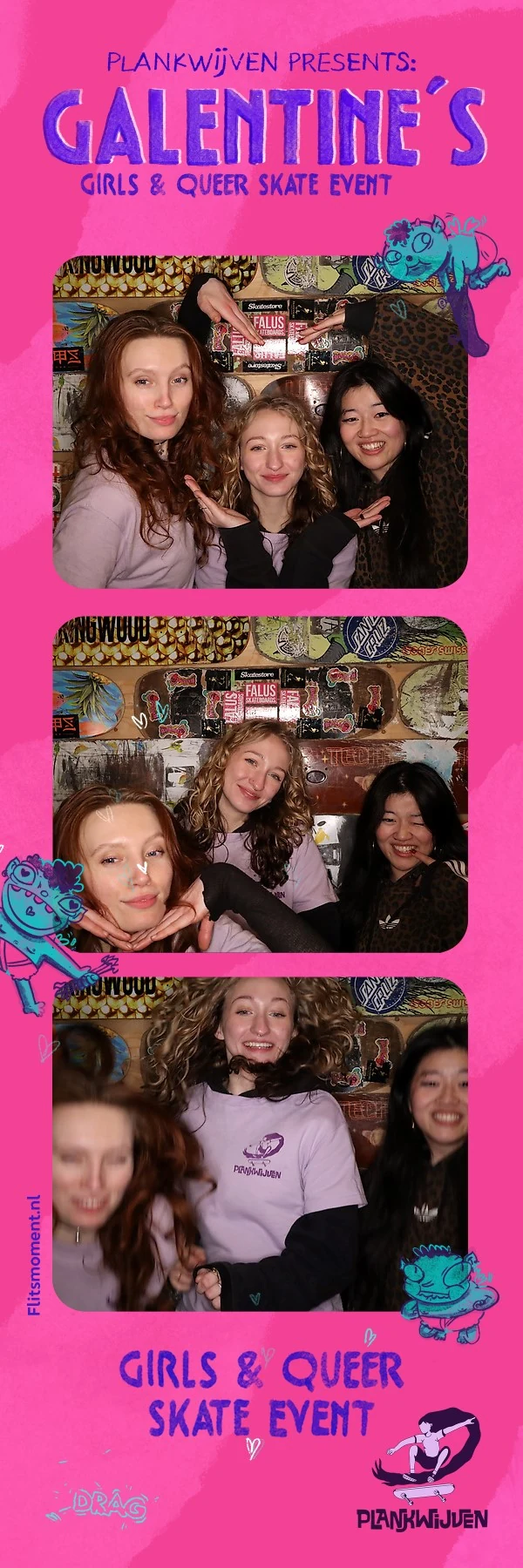 Photostrip Galentine's skate event
